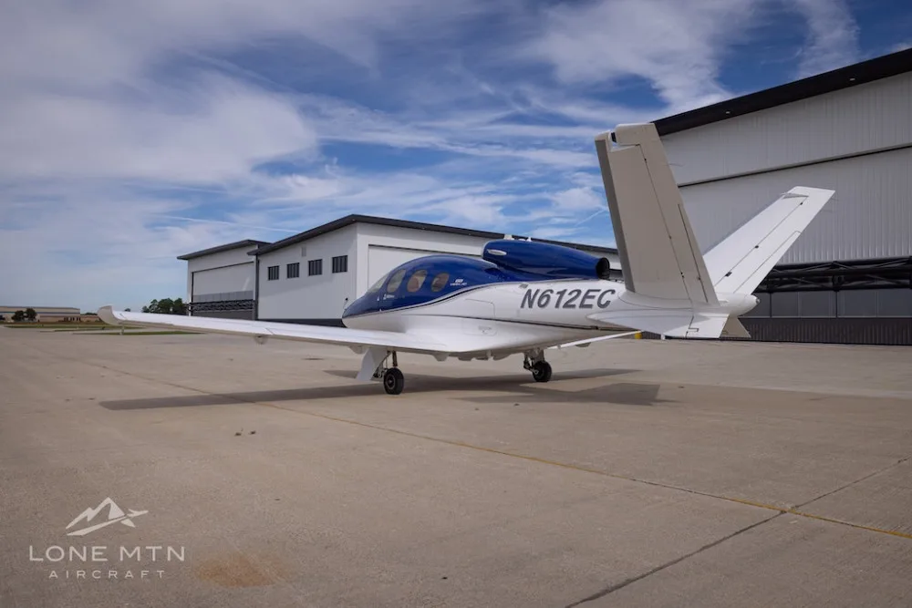 Exterior view of a 2020 Cirrus Vision SF50 G2.