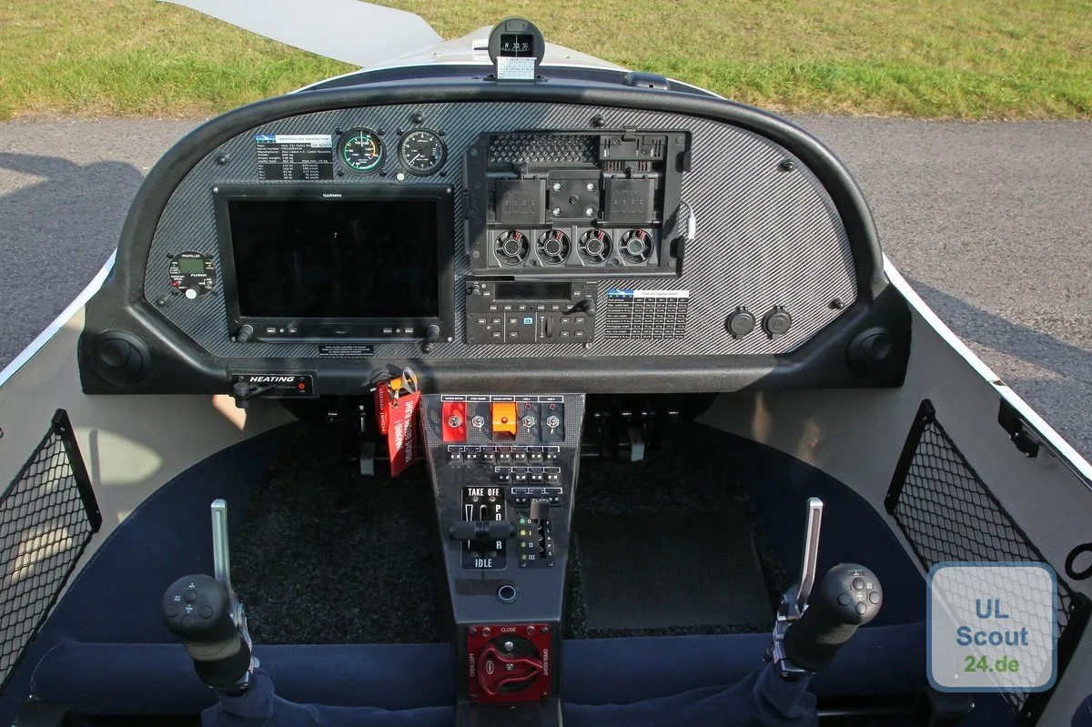 Cockpit and instrument panel of a 2023 ATEC Faeta 321 NG.