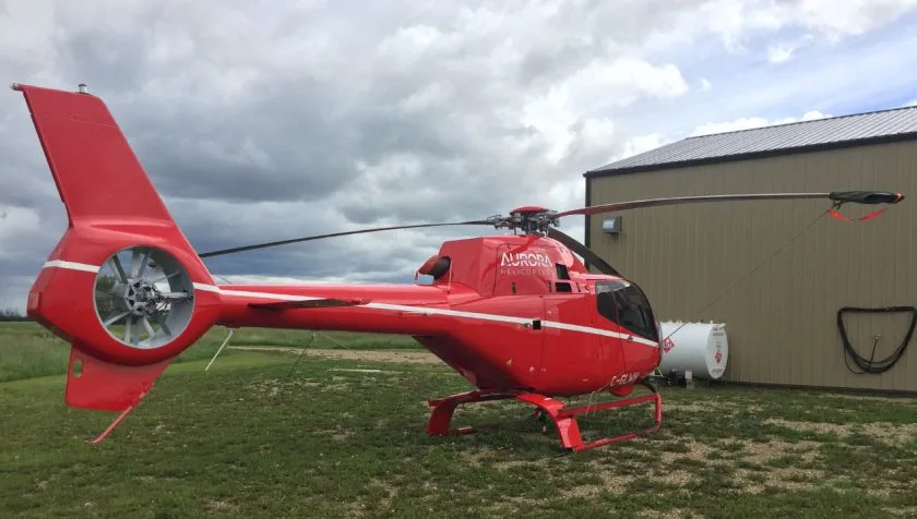Exterior view of a 2007 Eurocopter EC120B 1517, C-GLWH.