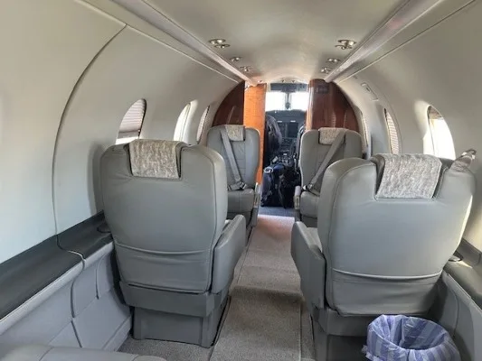 Cabin interior of a 1999 Pilatus PC-12/45.