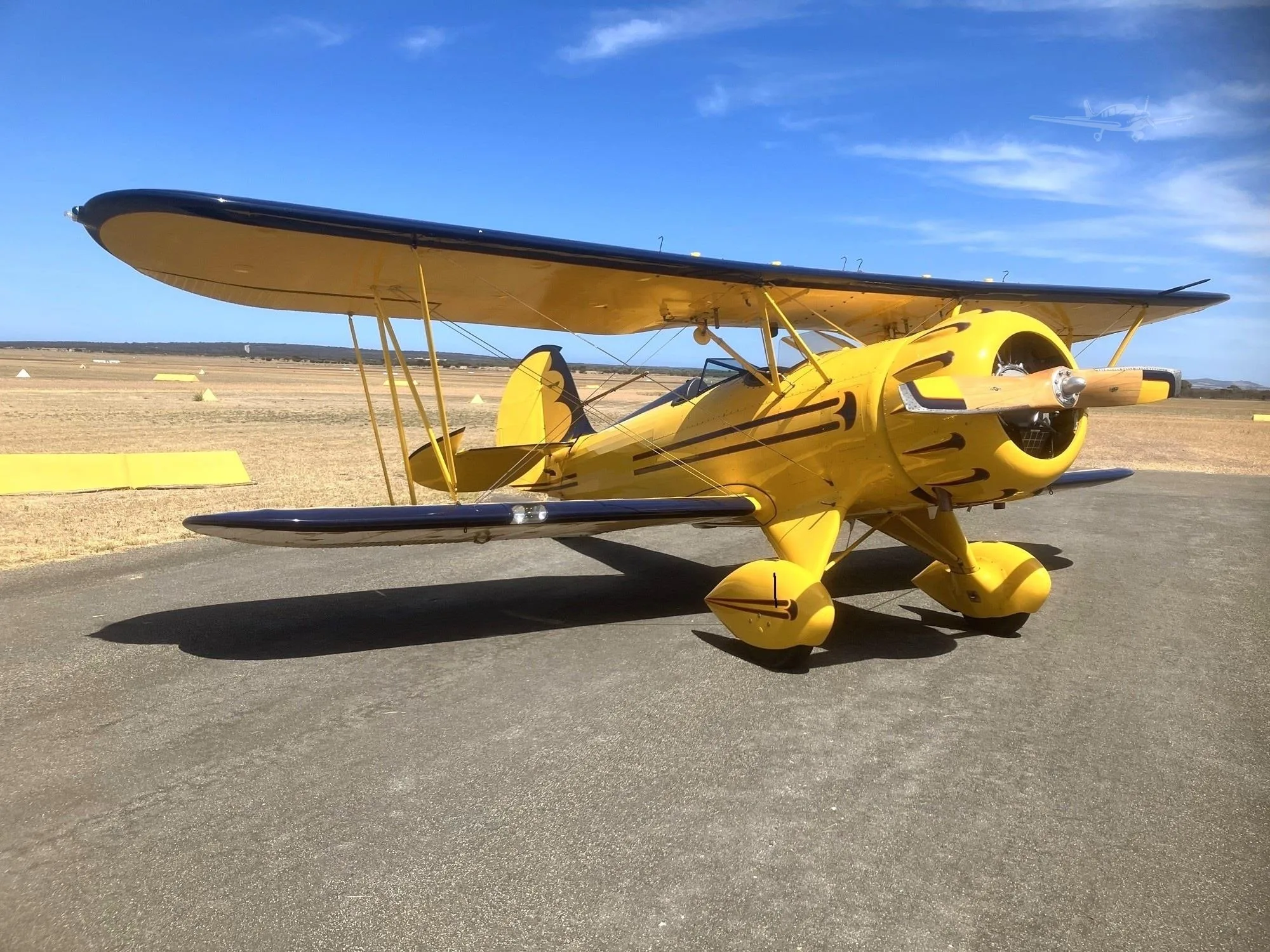 Exterior view of a 2001 WACO YMF-5C.