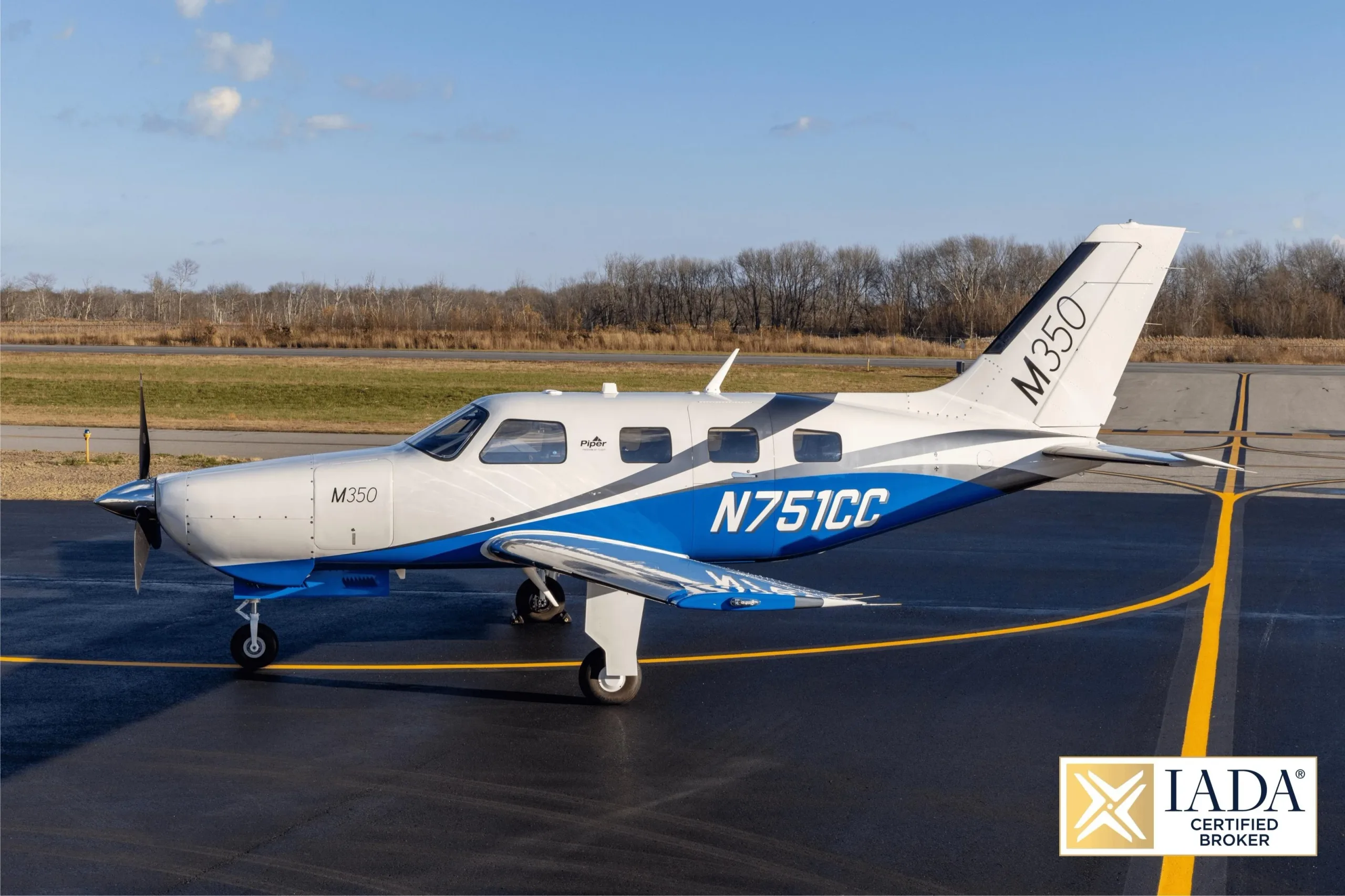 Exterior view of a 2023 Piper M350.