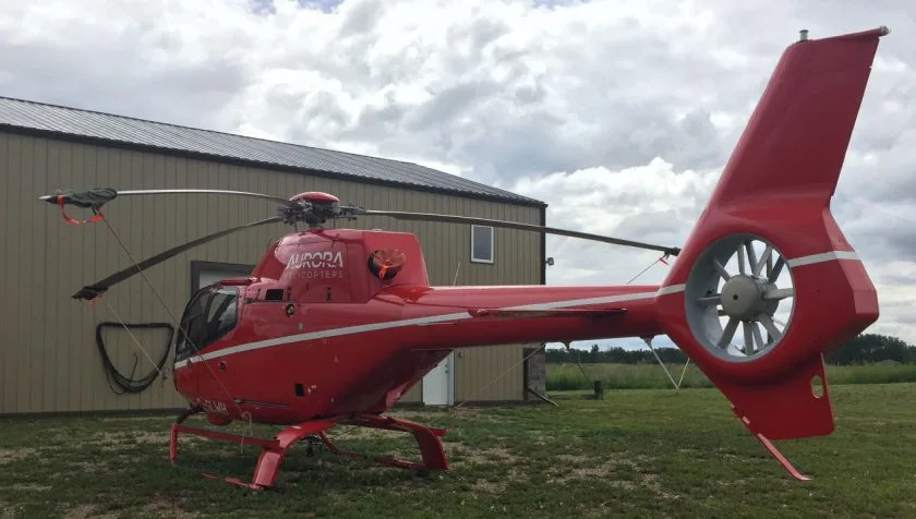 Exterior view of a 2007 Eurocopter EC120B 1517, C-GLWH.