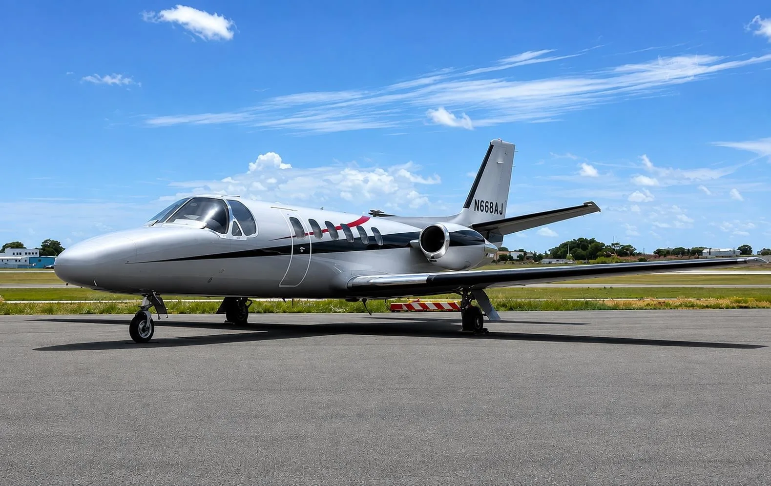 Exterior view of a 1982 CESSNA CITATION II, N668AJ.