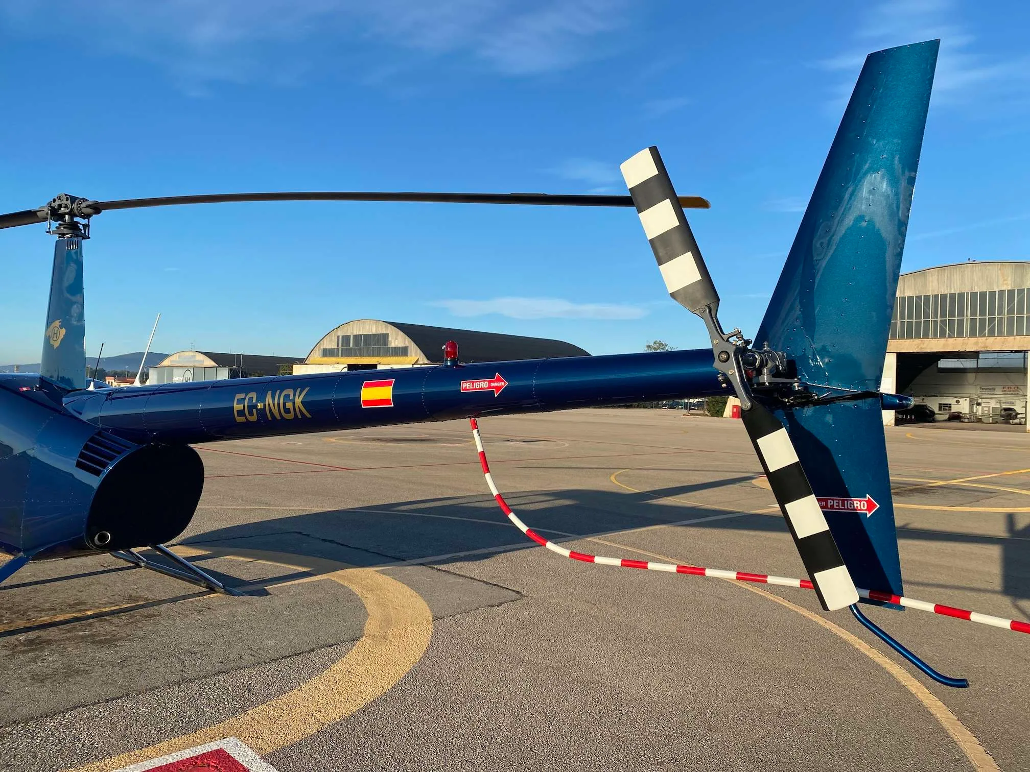 Exterior view of a 2002 Robinson R44 Raven I.