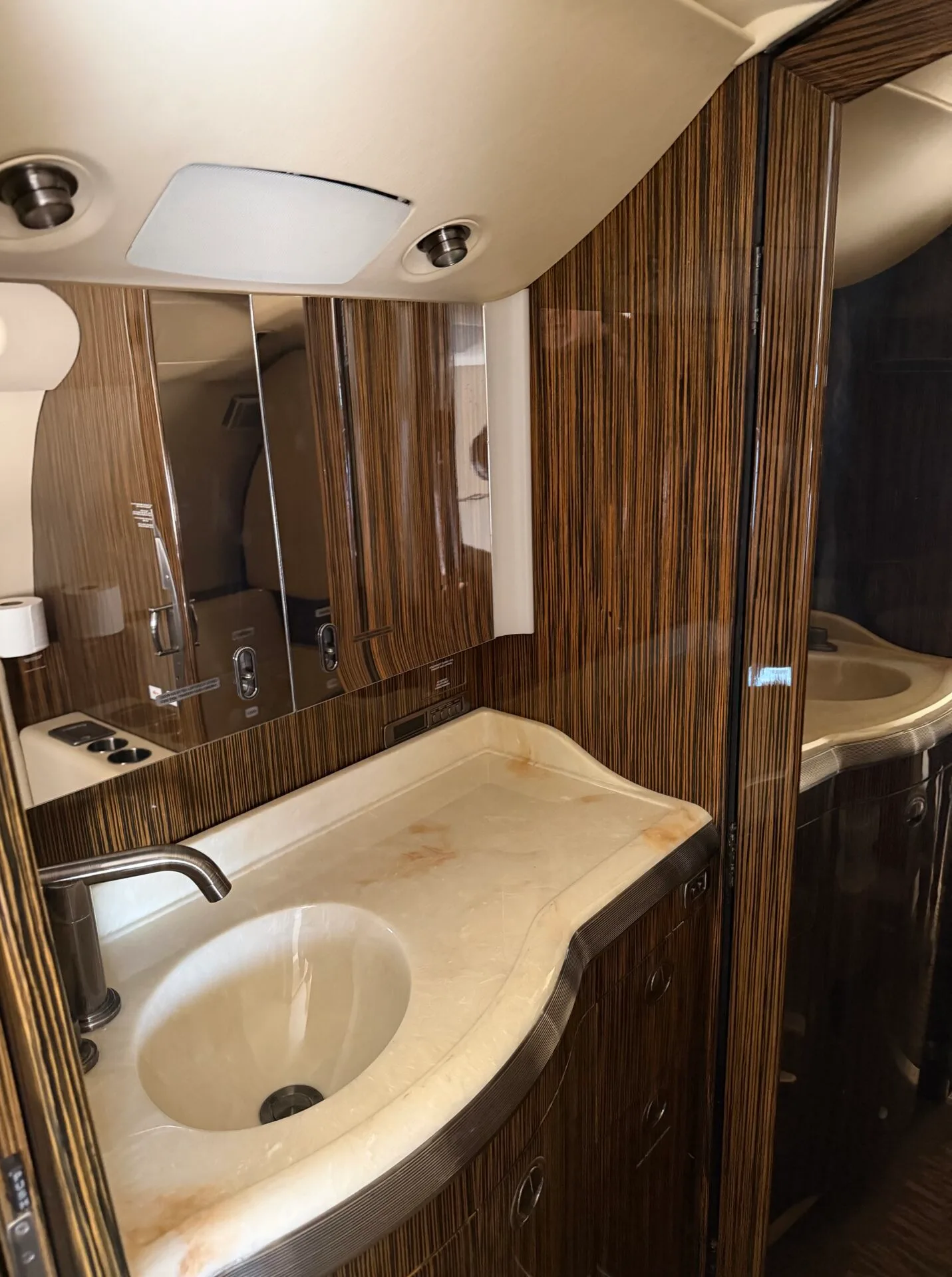 Cabin interior of a 2009 Hawker 4000.