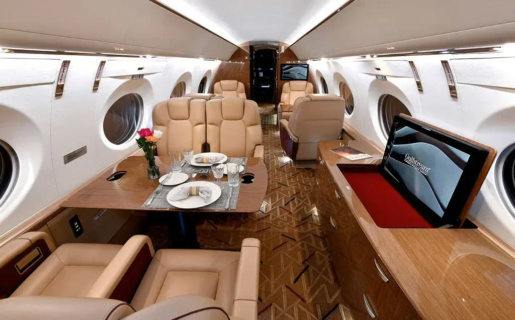Cabin interior of a 2019 Gulfstream G600.