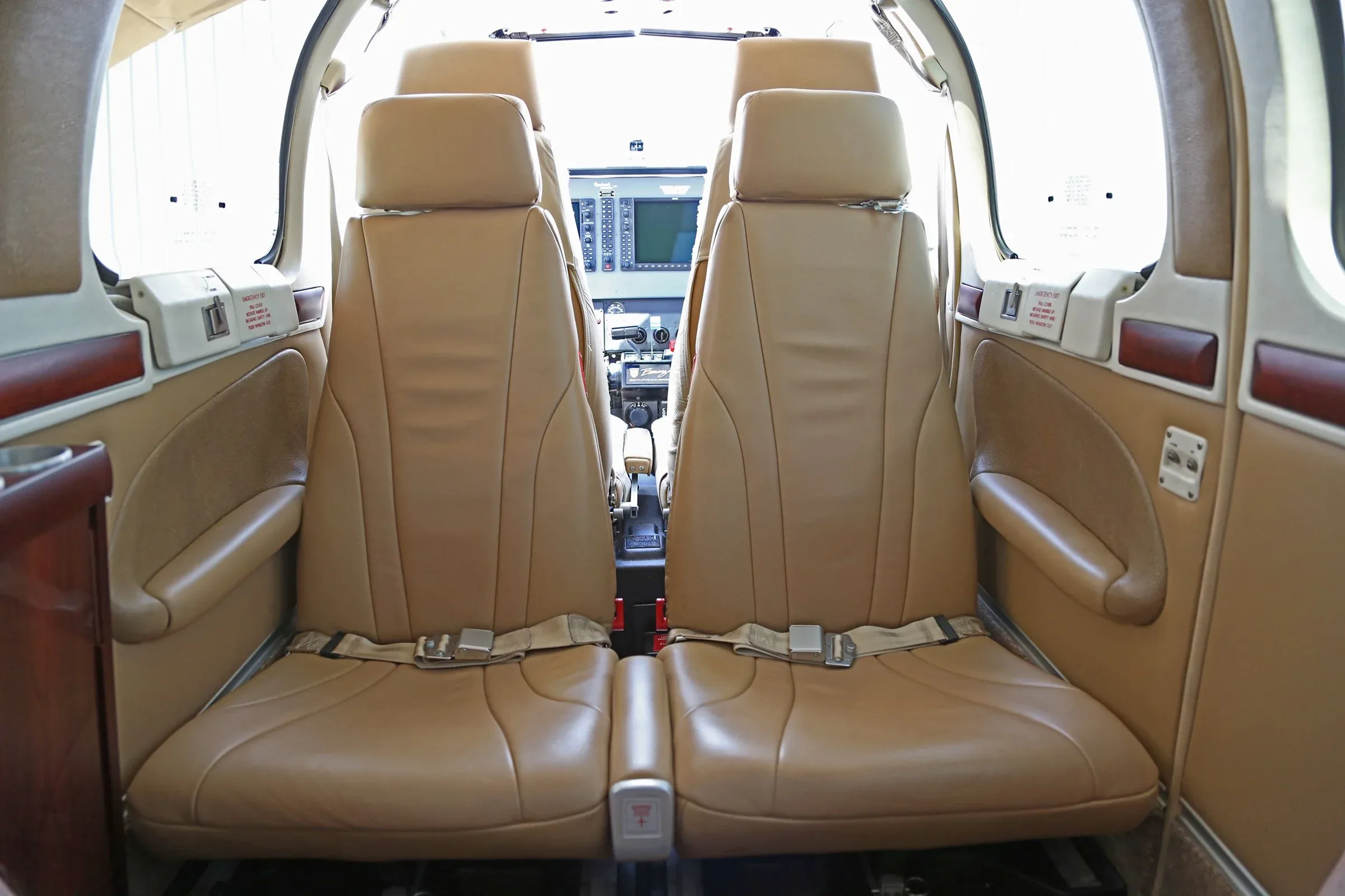 Cabin interior of a 2007 Beechcraft Bonanza 60th Anniversary Edition.