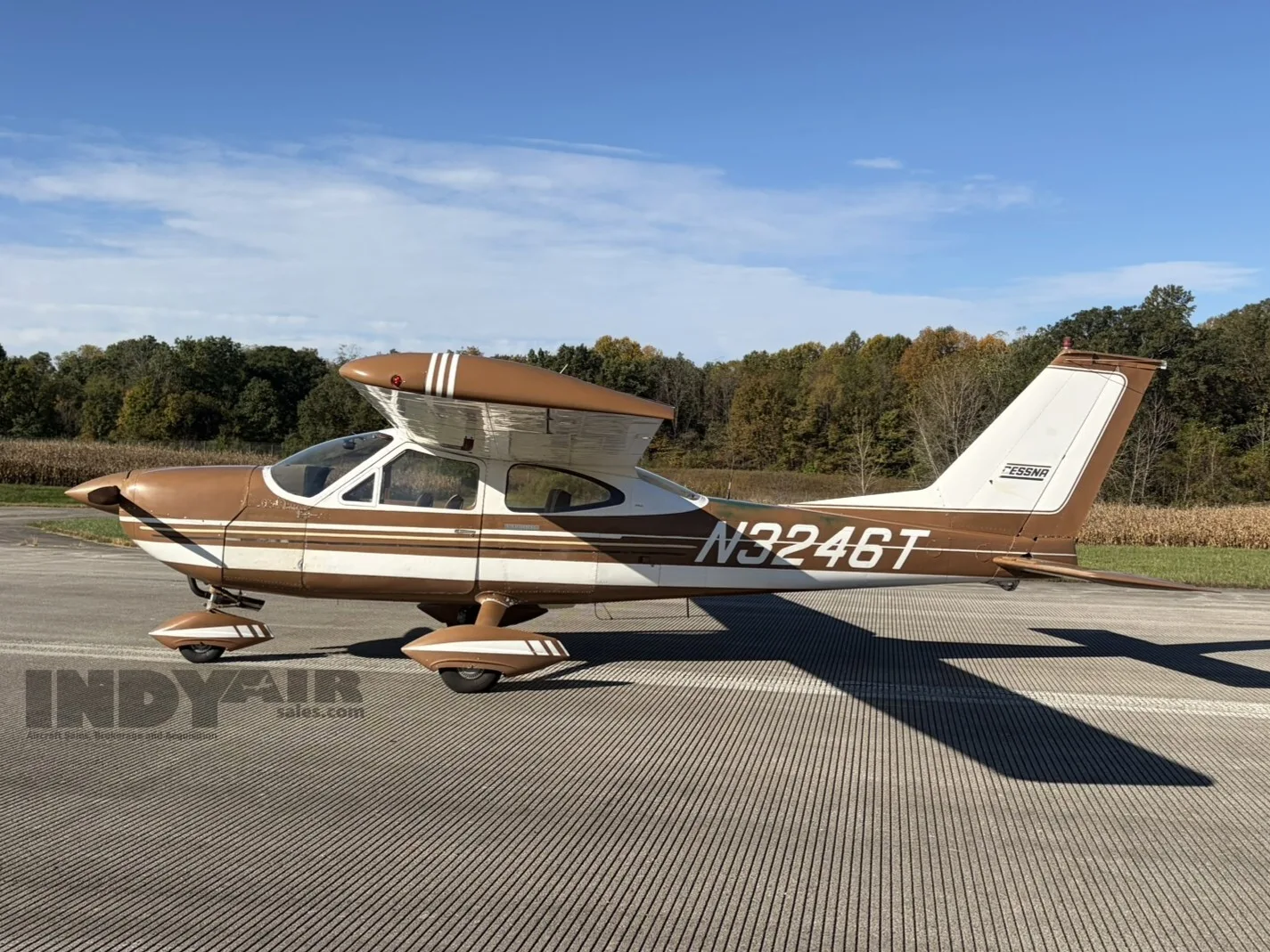 Exterior view of a 1967 Cessna 177, N3246T.