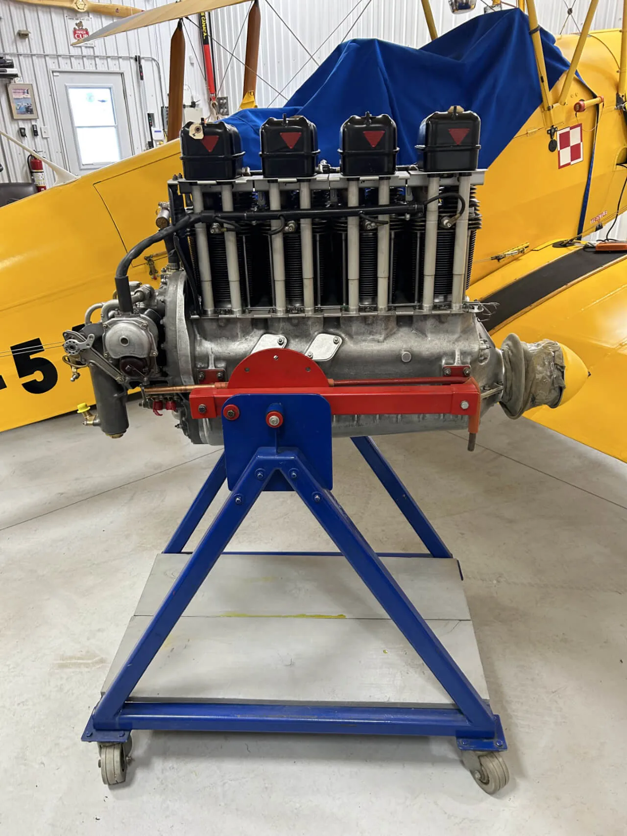 Engine detail of a 1940 de Havilland DH.82A Tiger Moth.