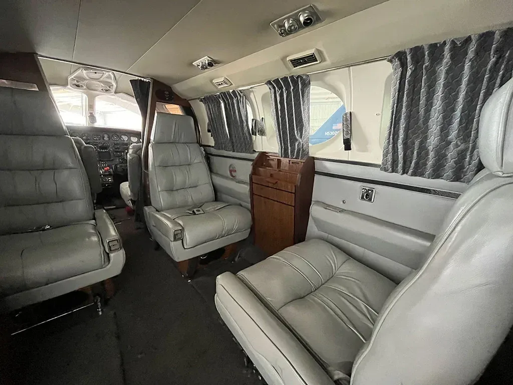 Cabin interior of a 1978 Cessna.