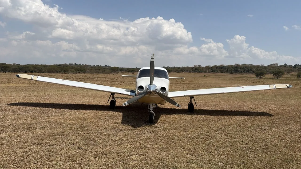 Exterior view of a 1999 Piper Saratoga, 5Y-TJA.