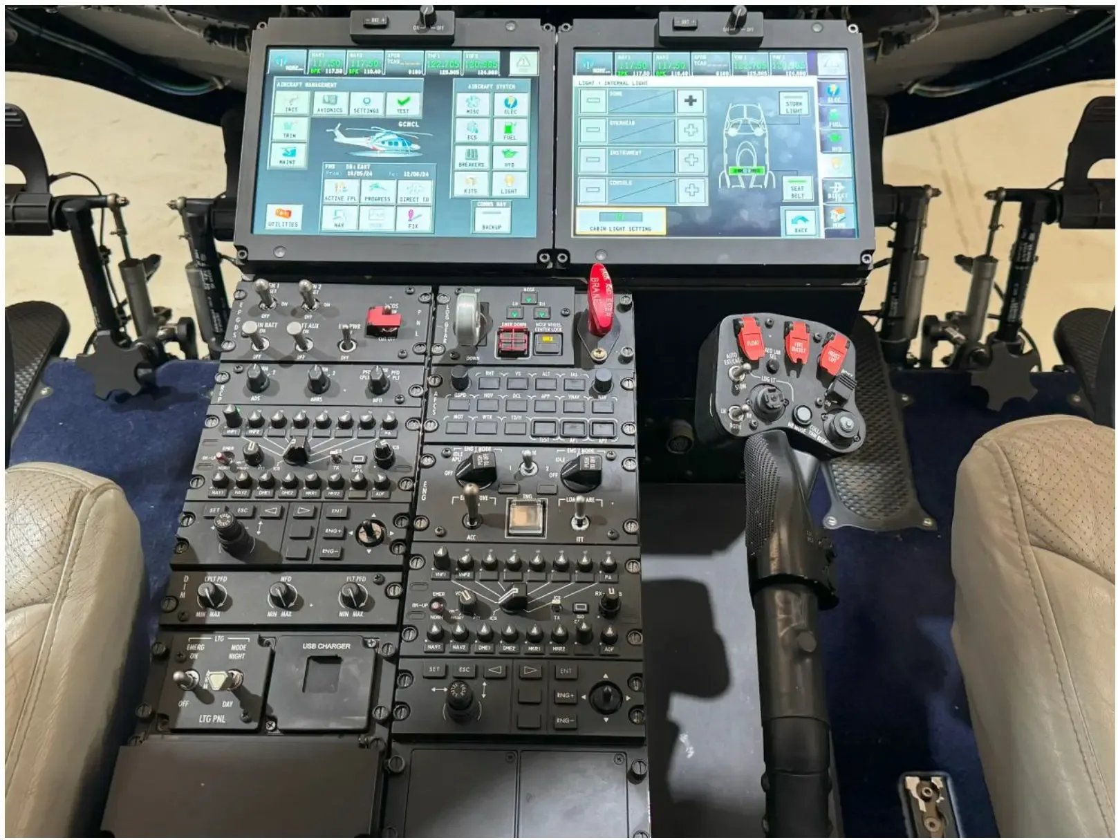 Cockpit and instrument panel of a 2016 Leonardo AW169.