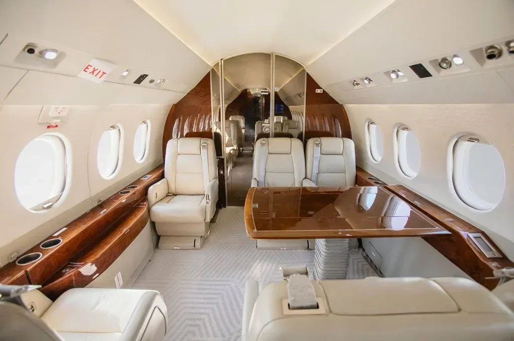 Cabin interior of a 2004 Dassault Falcon 2000EX EASy.