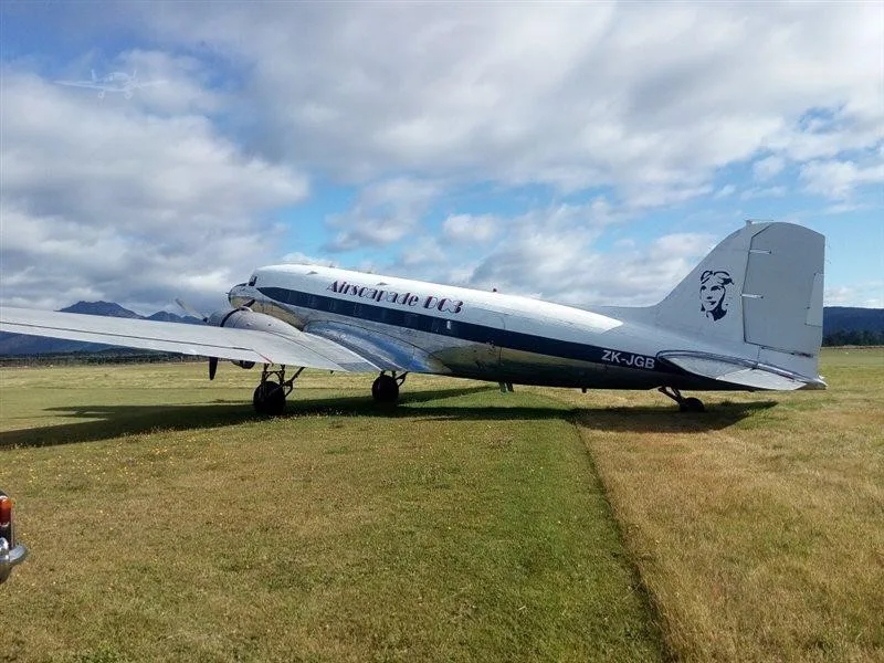 Exterior view of a 1942 DOUGLAS DC-3C, ZK-JGB.
