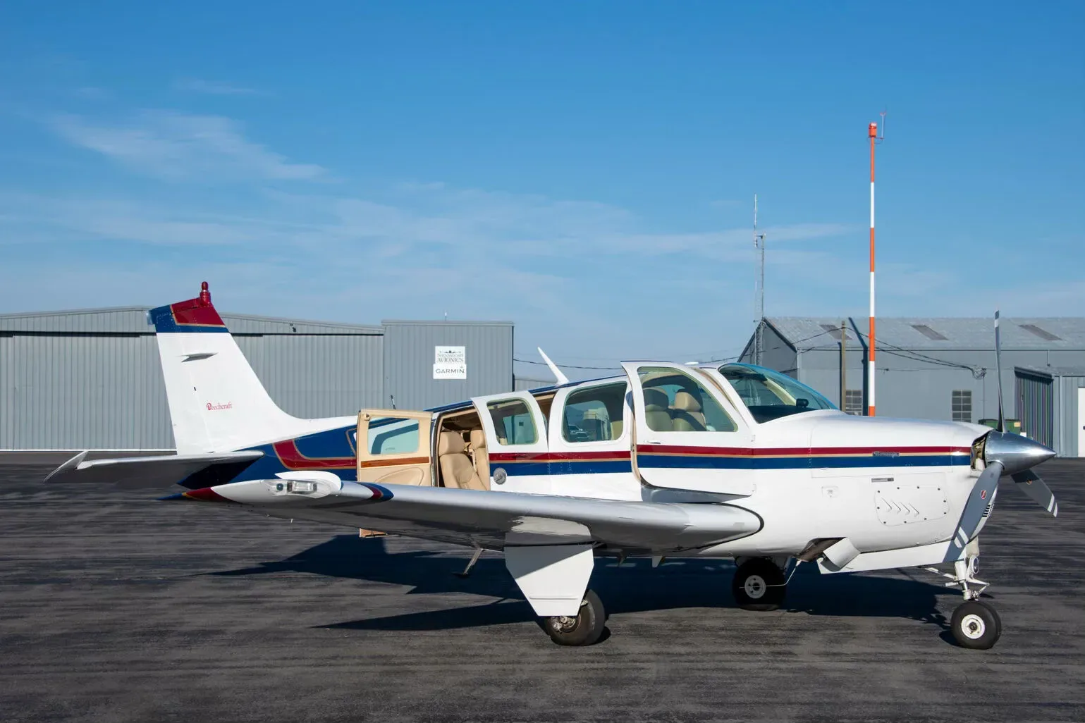 Exterior view of a 1979 Beechcraft A36.