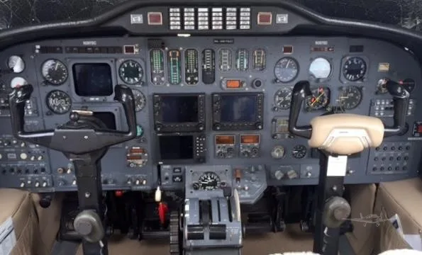 Cockpit and instrument panel of a 1972 CESSNA CITATION 500.