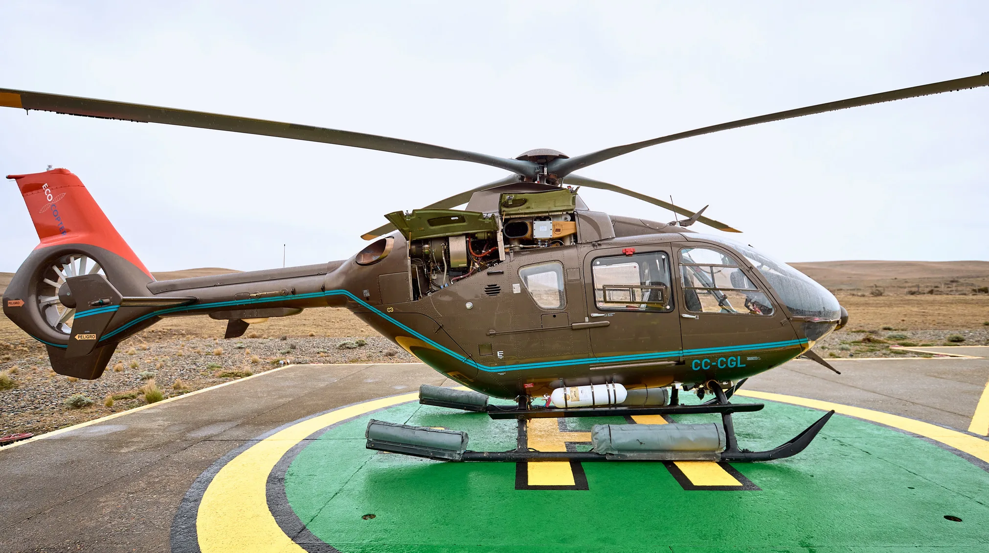 Cockpit and instrument panel of a 2002 Airbus EC135T1.