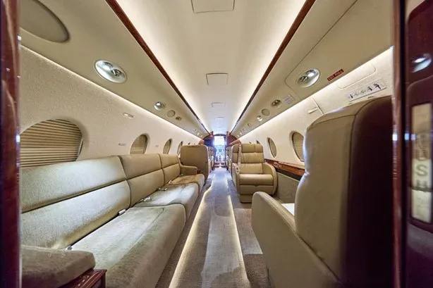 Cabin interior of a 2007 Gulfstream G200.