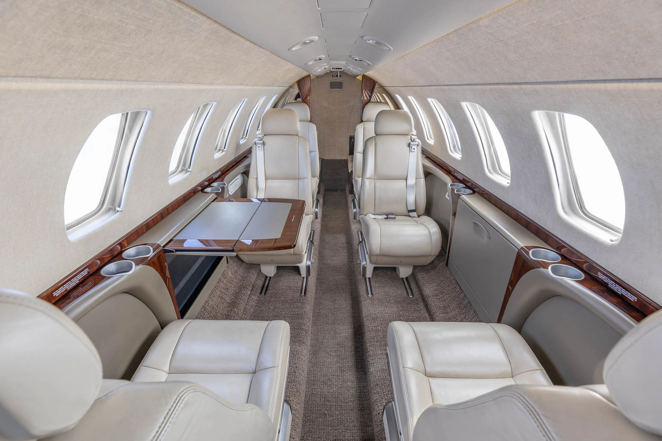 Cabin interior of a 2014 Cessna.