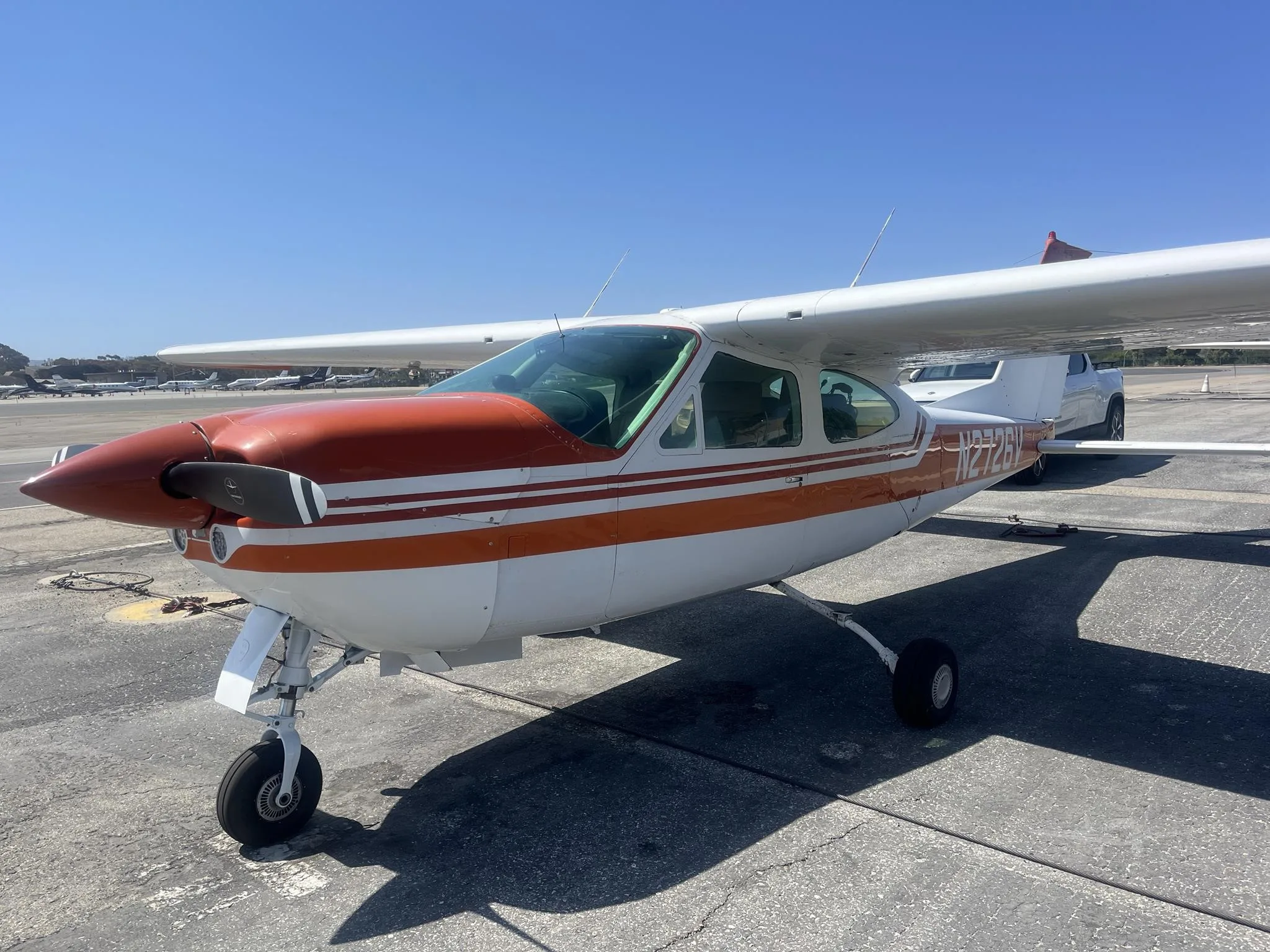Exterior view of a 1975 CESSNA 177RG, N2726V.