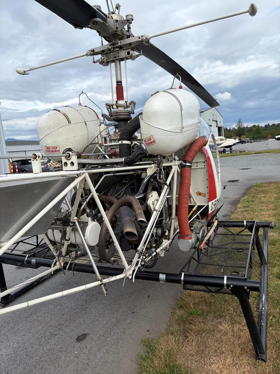 Engine detail of a 1969 BELL 47G-3B-2.