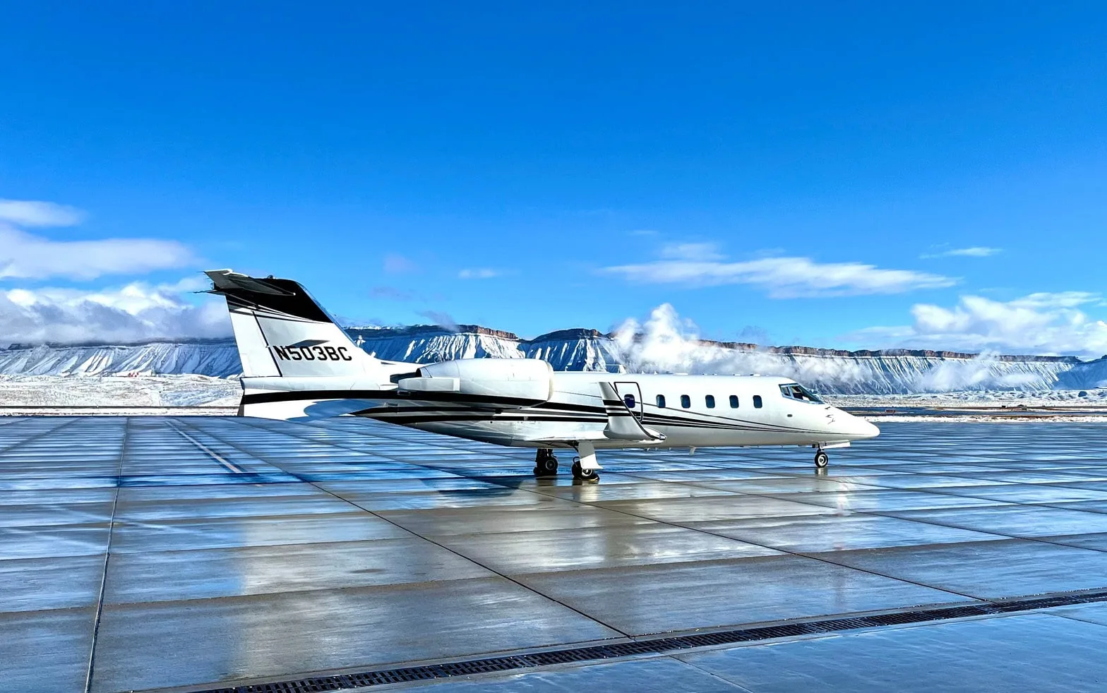 Exterior view of a 2003 Bombardier LEARJET 60 | Leviate Air Group.
