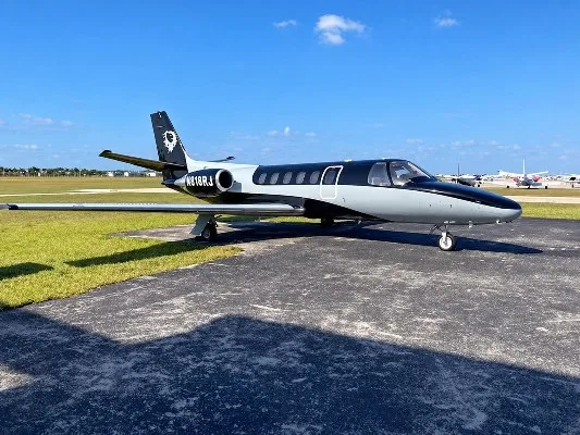 Exterior view of a 1985 Cessna Citation S/II.