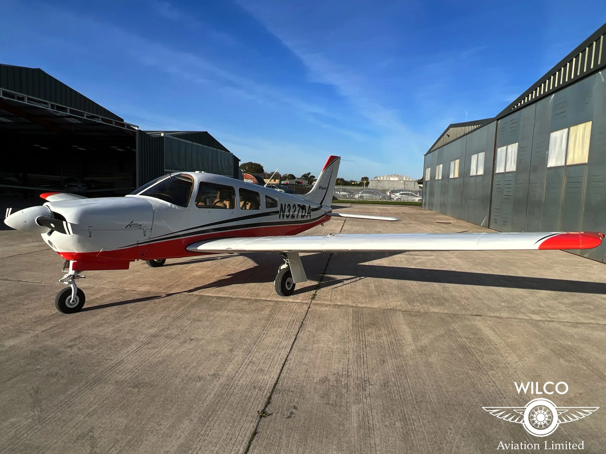 Exterior view of a 2002 Piper PA-28R-201 Arrow III.