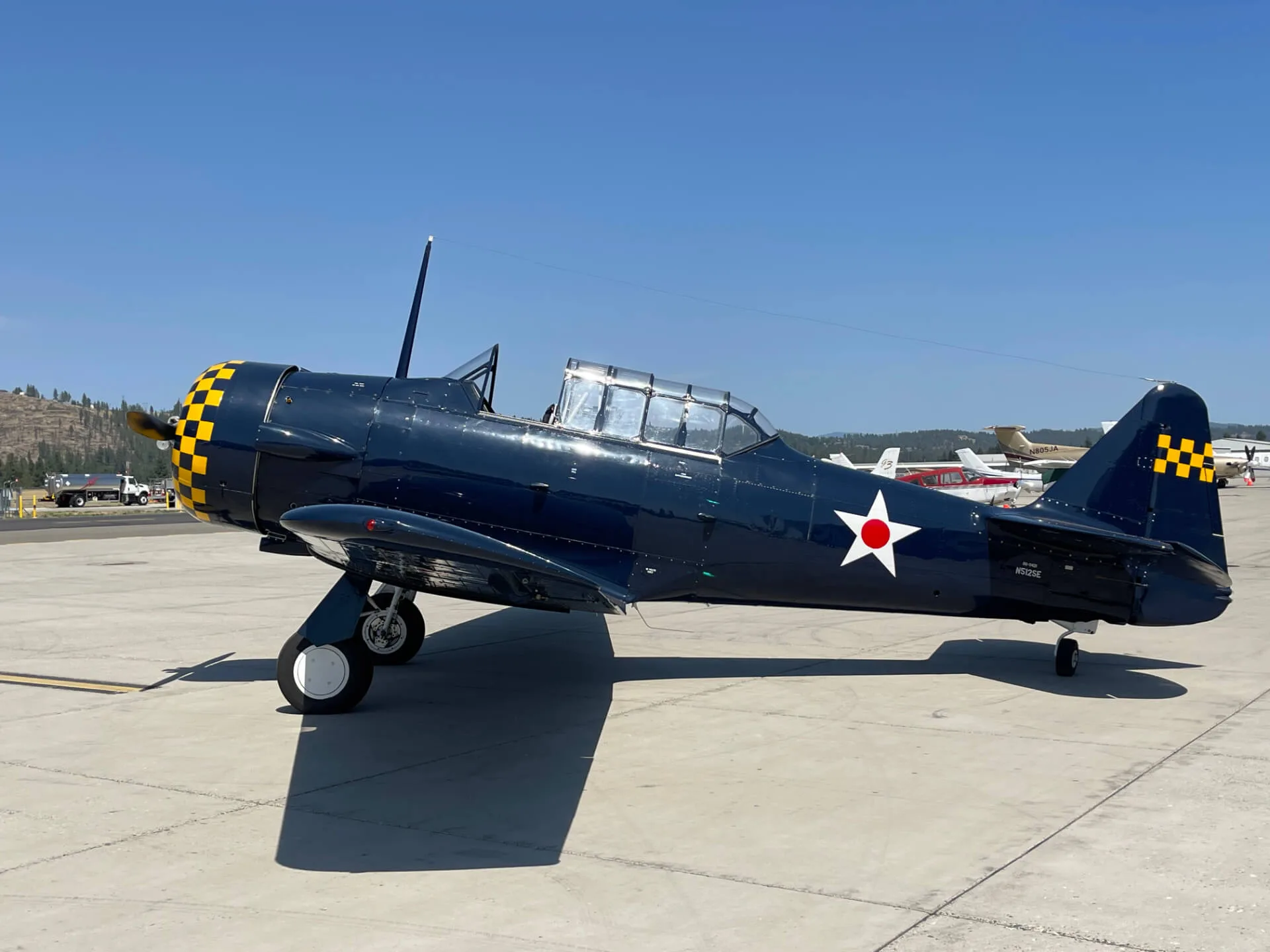 Exterior view of a 1942 North American, AT-6A.