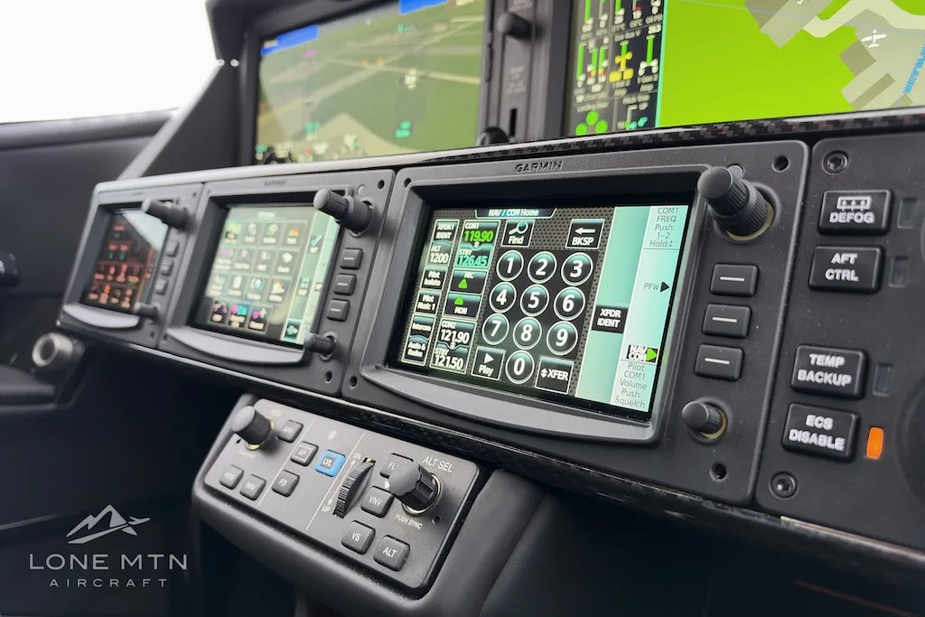 Avionics suite of a 2024 Cirrus SF50 G2+ Vision Jet.