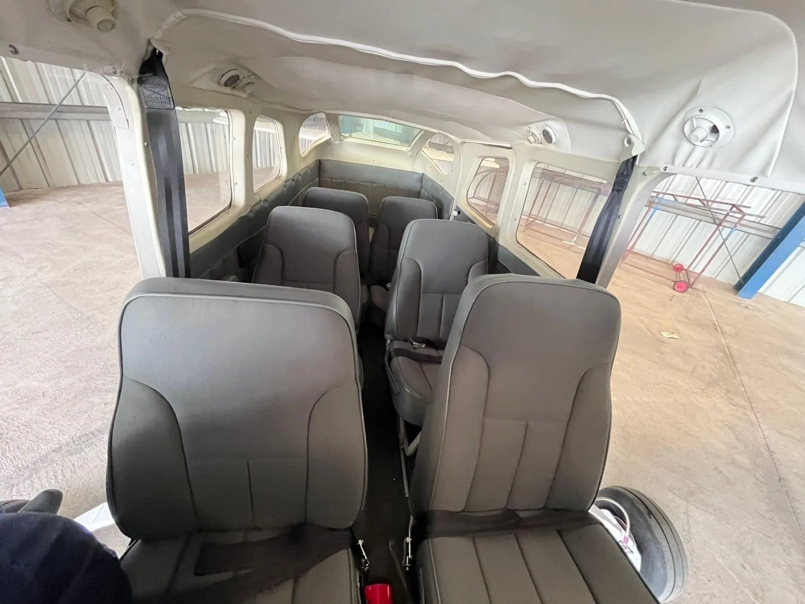 Cabin interior of a 1967 CESSNA P206 SUPER SKYLANE.