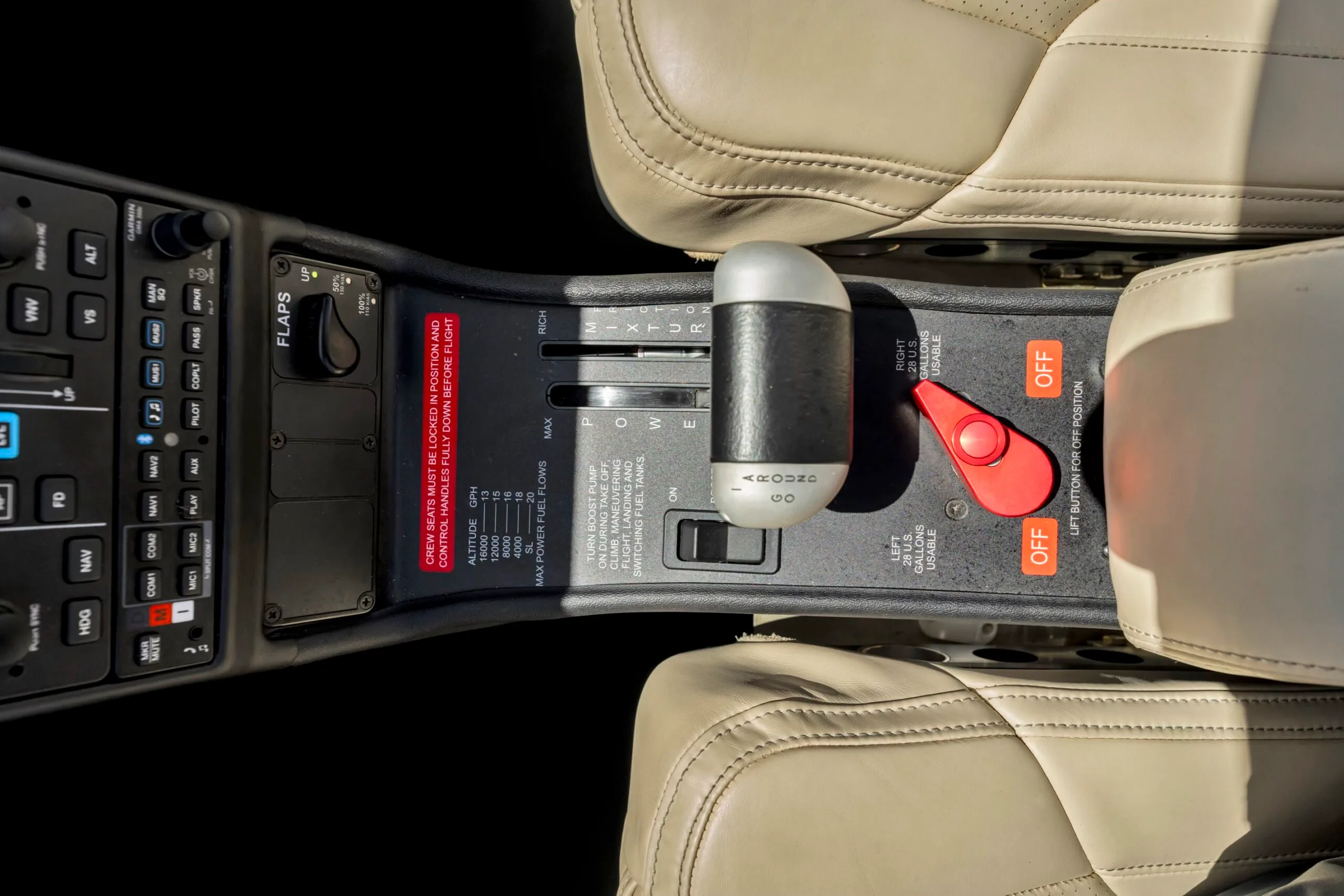Cabin interior of a 2022 Cirrus SR20-G6 Premium.