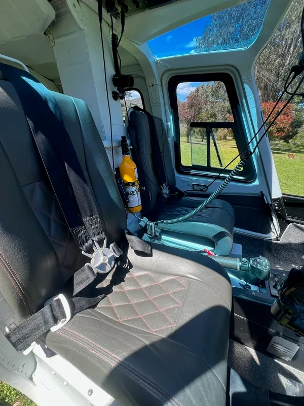 Cabin interior of a 1974 Bell Jetranger 206B III.