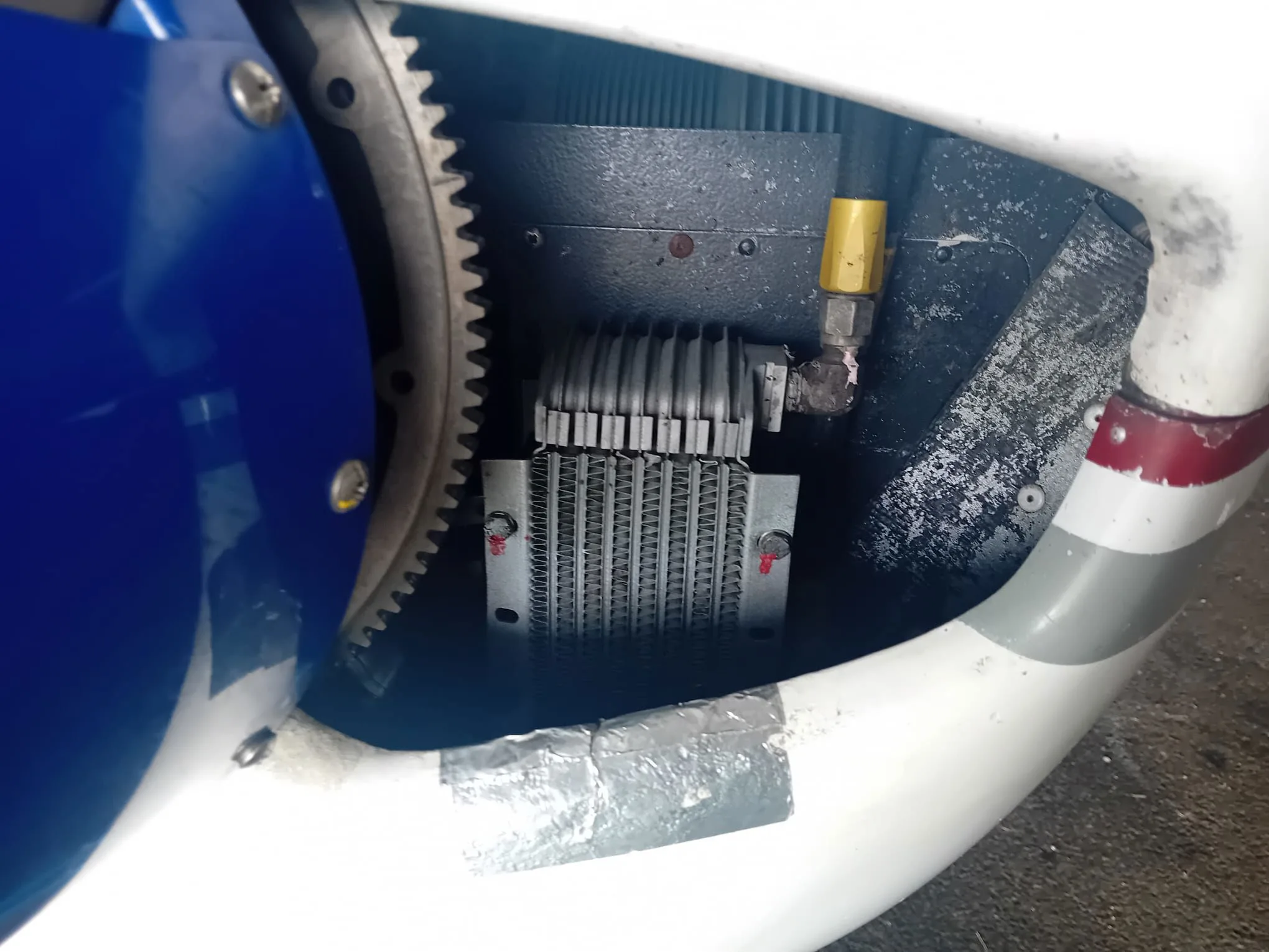 Engine detail of a 1980 Cessna F152.