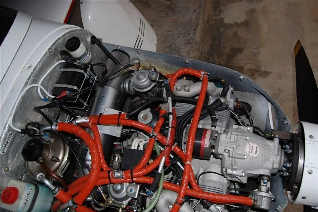 Engine detail of a 2007 TL Ultralight TL 2000 Sting S4.