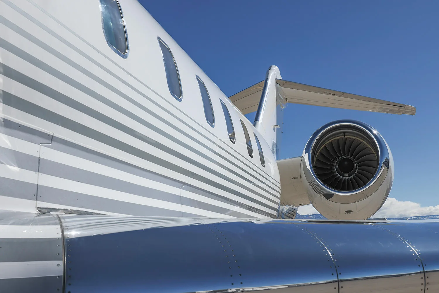 Engine detail of a 2007 Bombardier Global 5000.