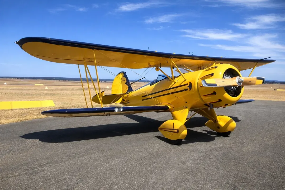 Exterior view of a 2001 Waco YMF-5C.