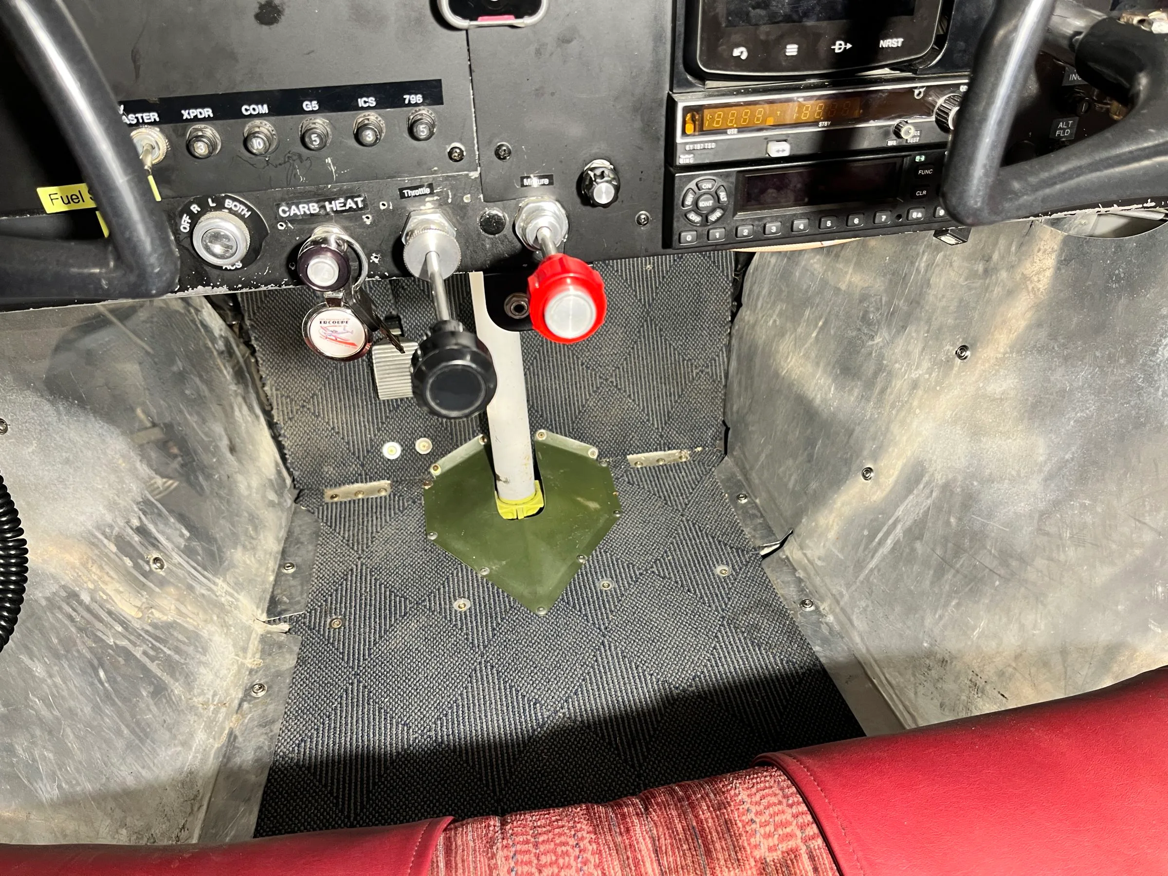 Cockpit and instrument panel of a 1957 Ercoupe Forney F-1.