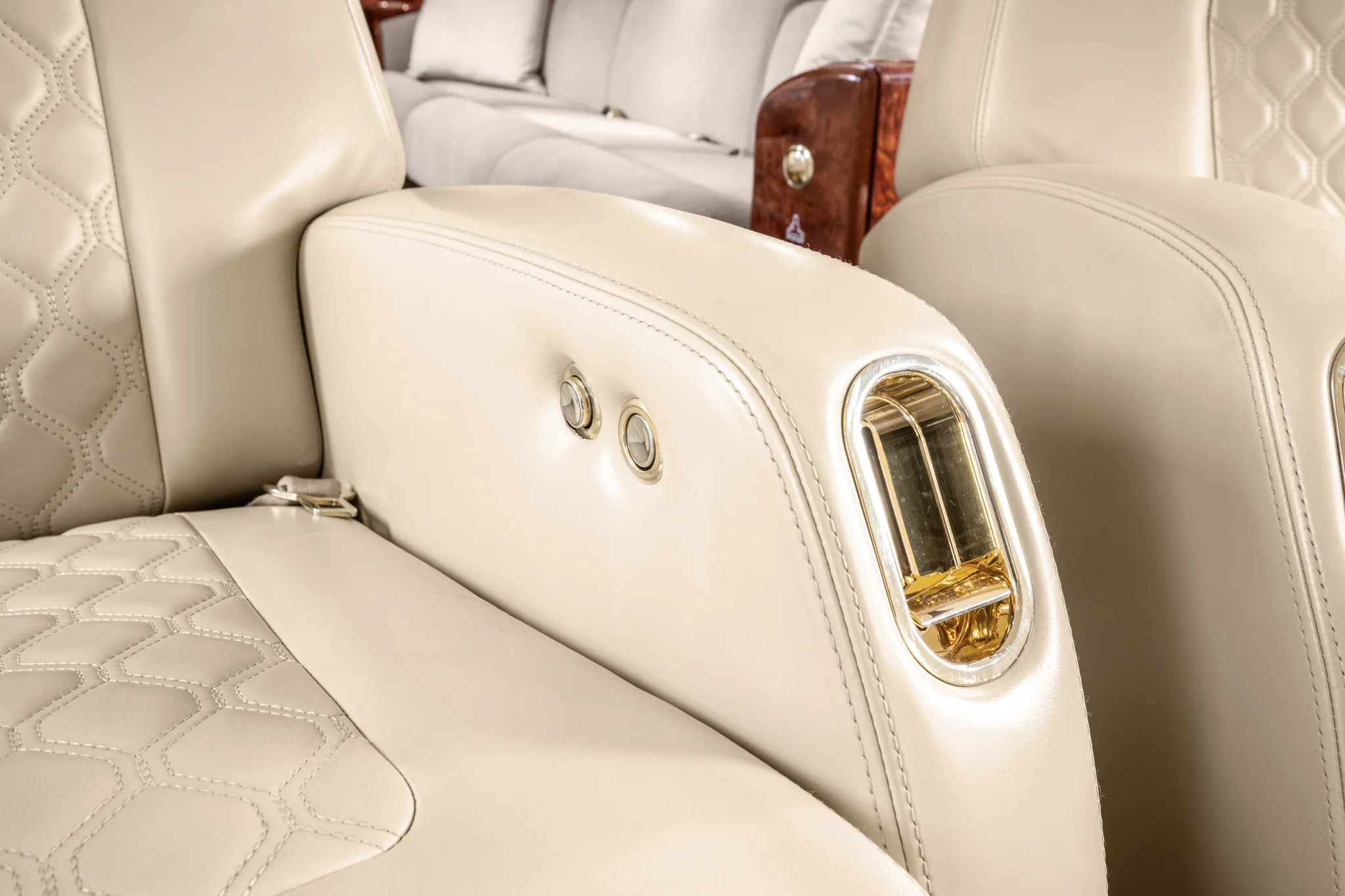 Cabin interior of a 2008 Bombardier Challenger 300.