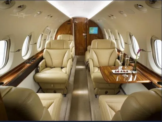 Cabin interior of a 2006 HAWKER 850XP.