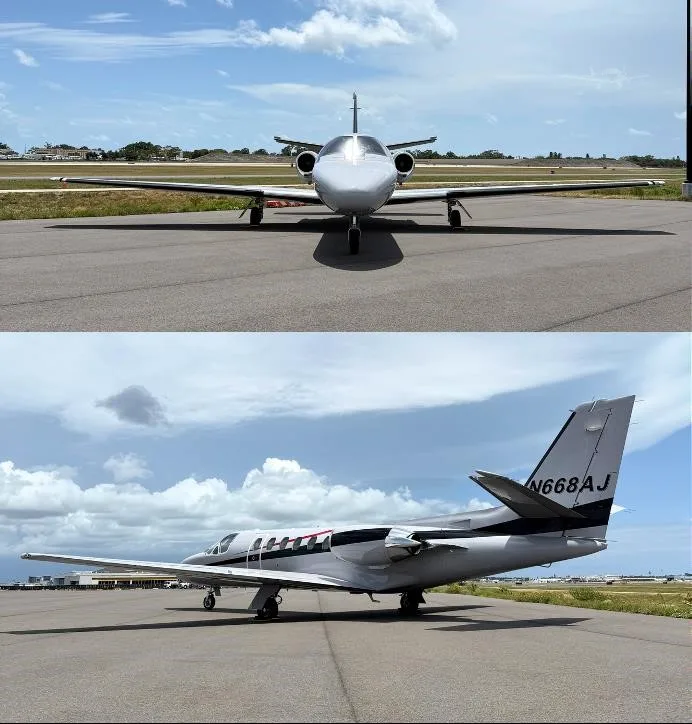 Exterior view of a 1982 CESSNA CITATION II, N668AJ.