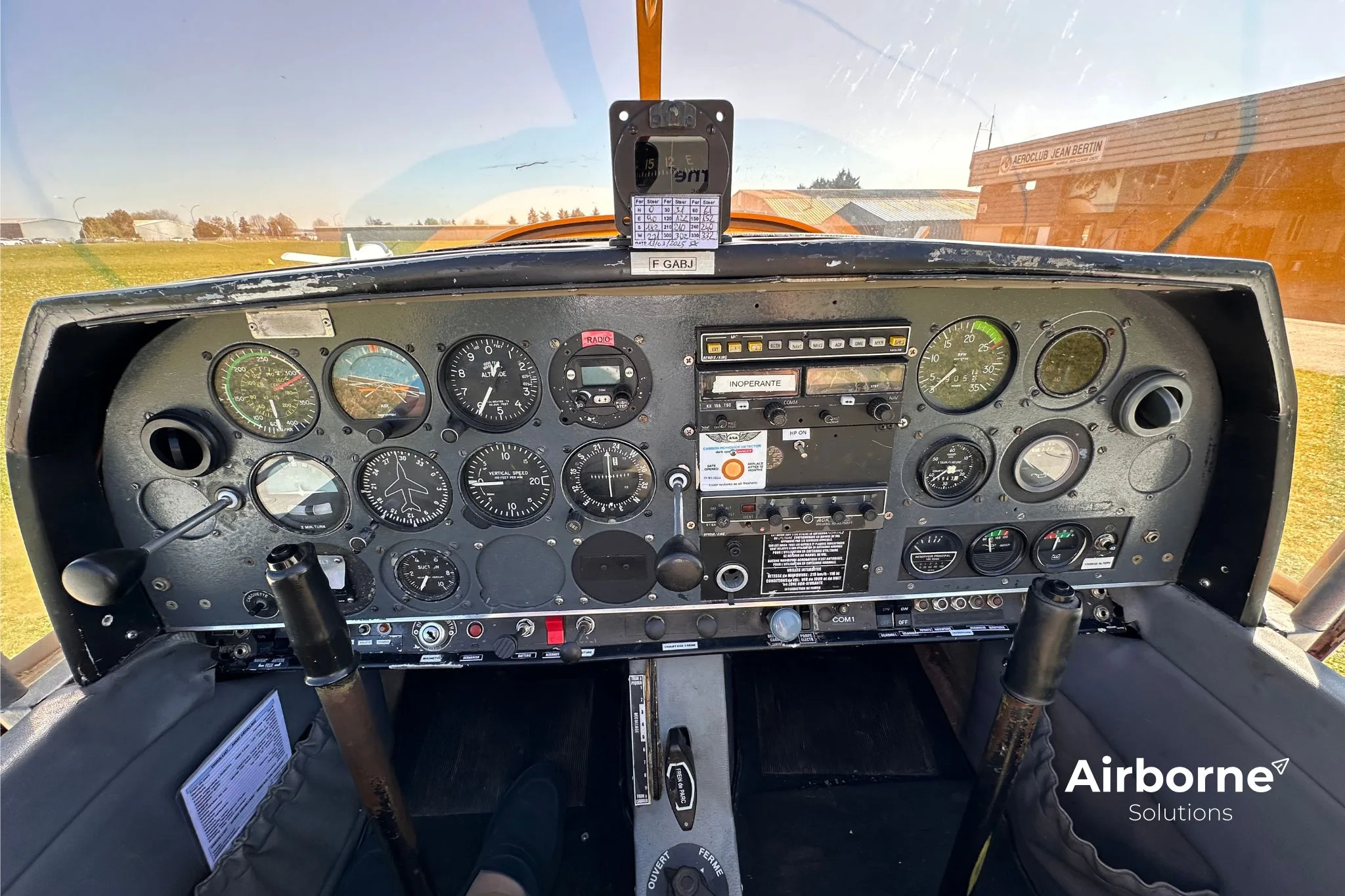 Cockpit and instrument panel of a 1970 Robin DR-400 108 Dauphin 80 2+2.