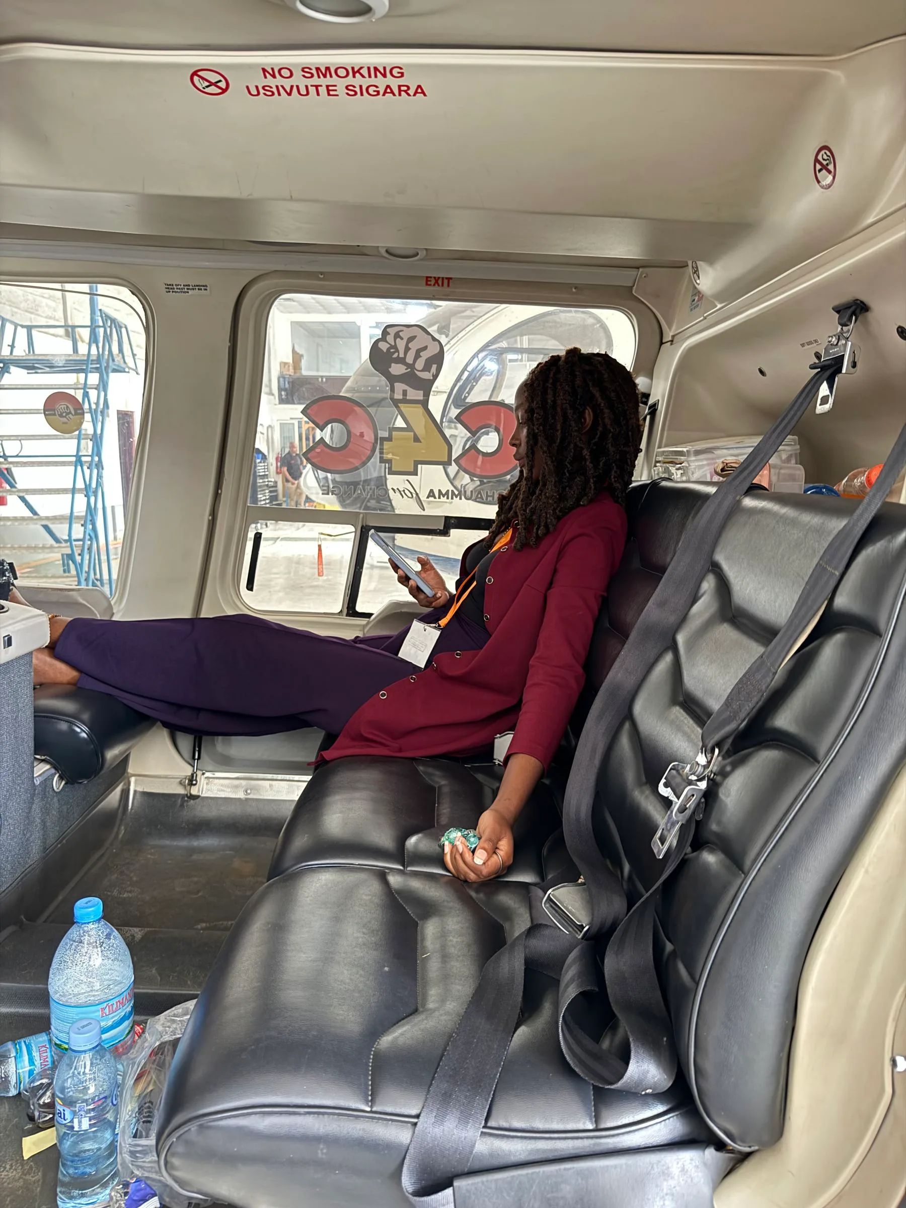 Cabin interior of a 2009 Bell 407.