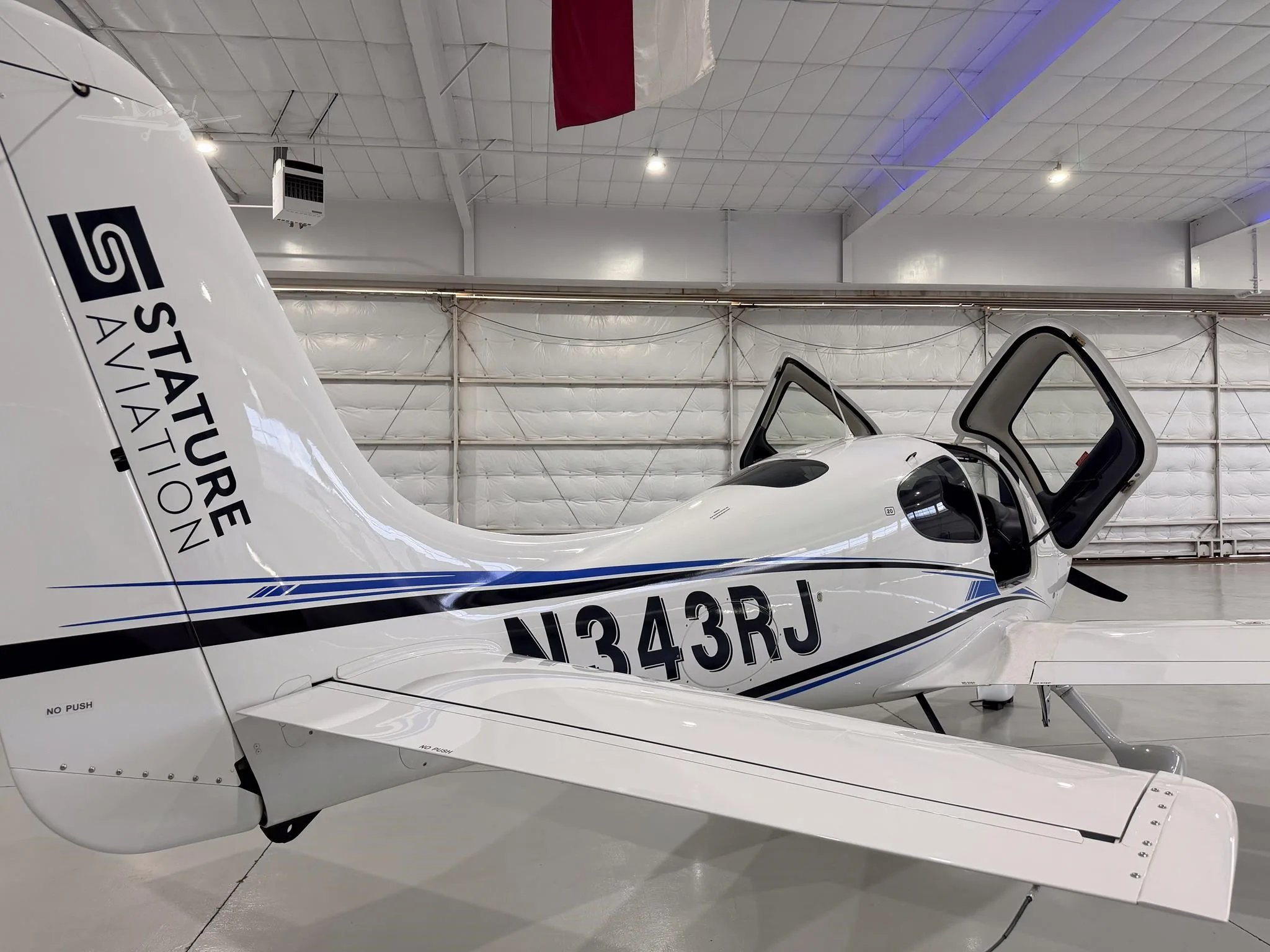 Exterior view of a 2022 CIRRUS SR20-G6, N343RJ.