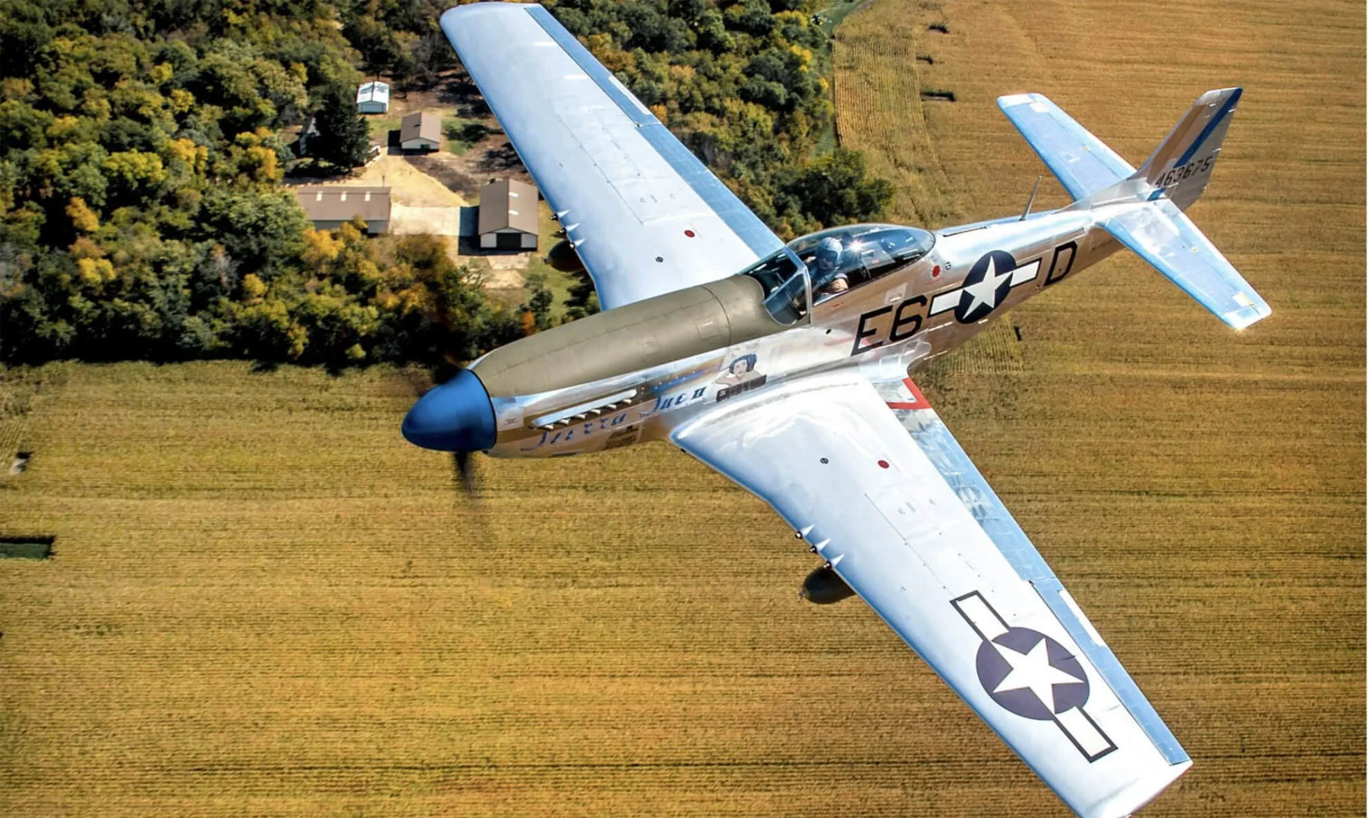Exterior view of a 1944 North American P-51D Mustang “Sierra Sue II”.