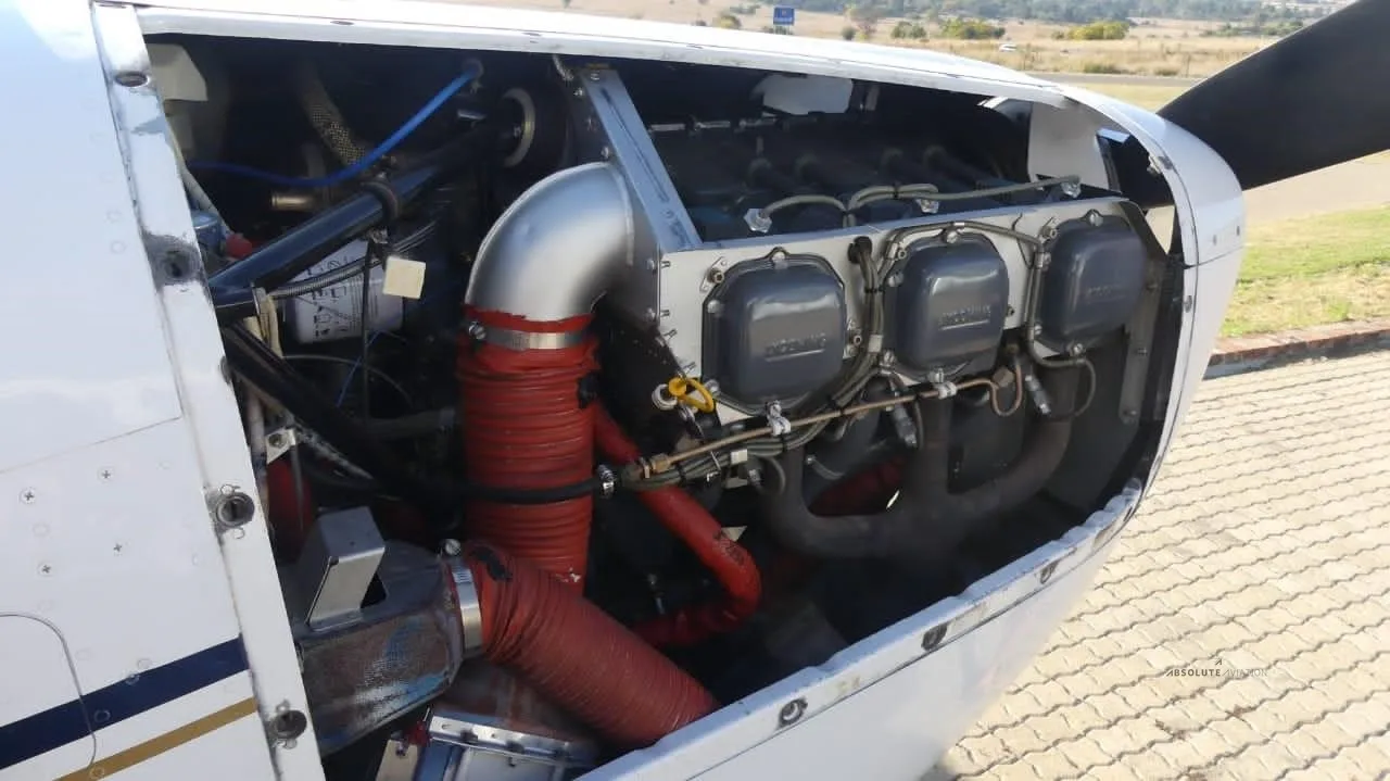 Engine detail of a 1980 CESSNA R182RG SKYLANE.
