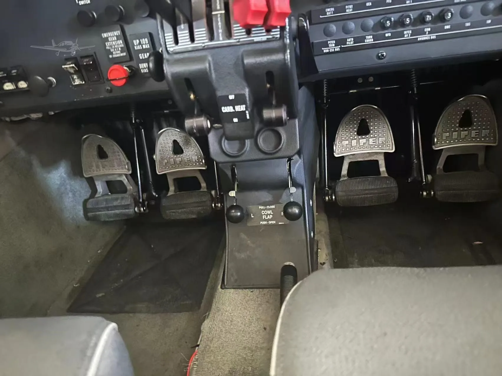 Cockpit and instrument panel of a 2013 PIPER SEMINOLE.