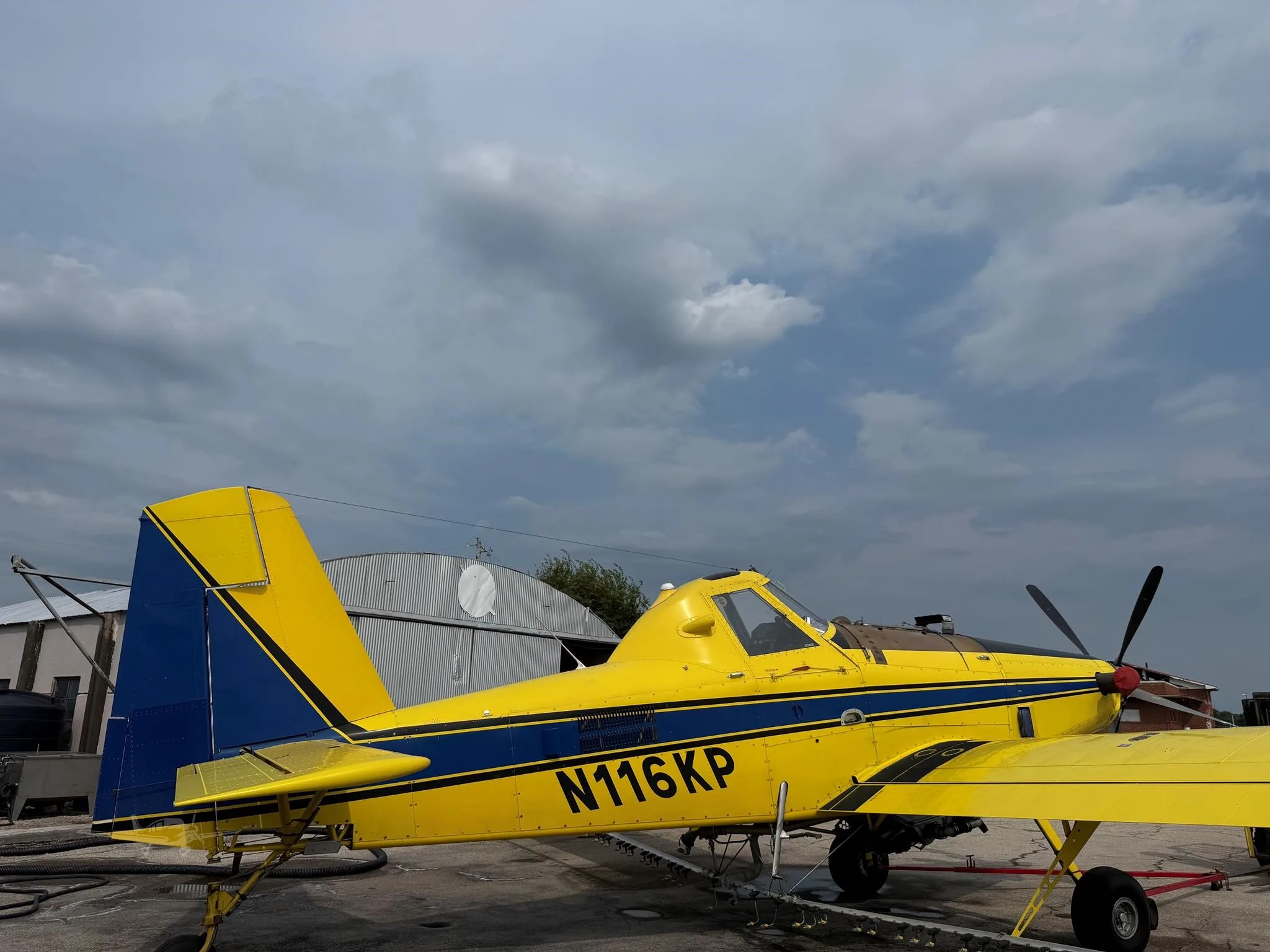 Exterior view of a 2016 AIR TRACTOR AT-602, N116KP.