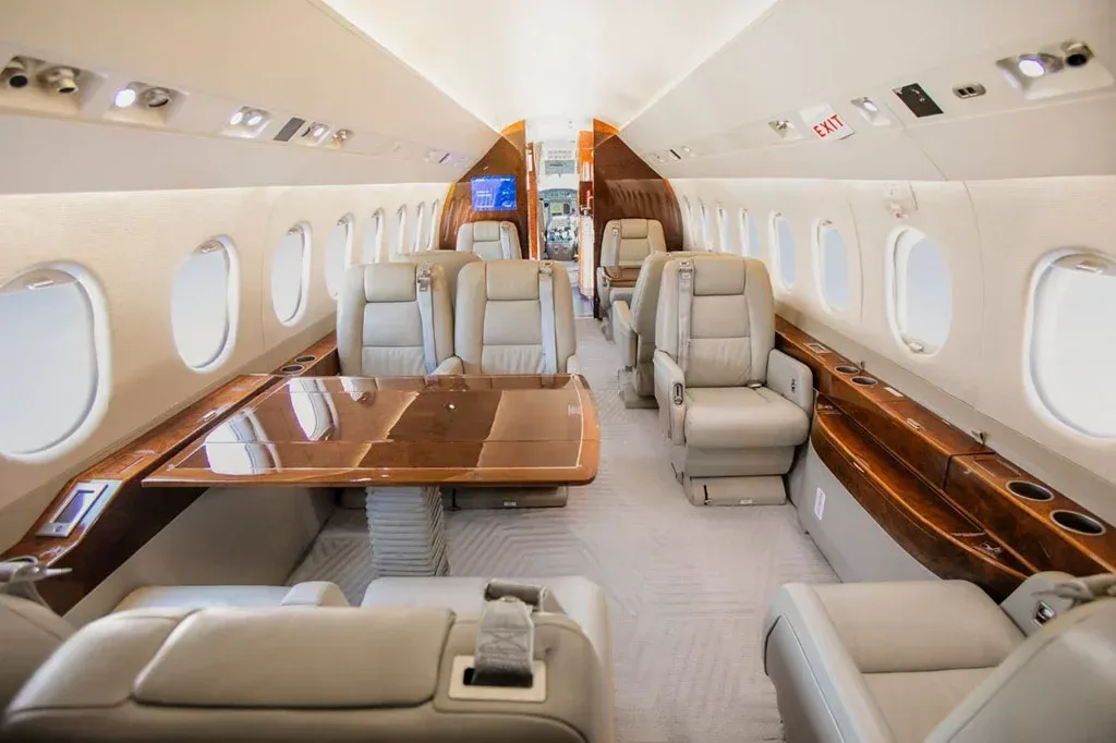 Cabin interior of a 2004 Dassault Falcon 2000EX EASy.